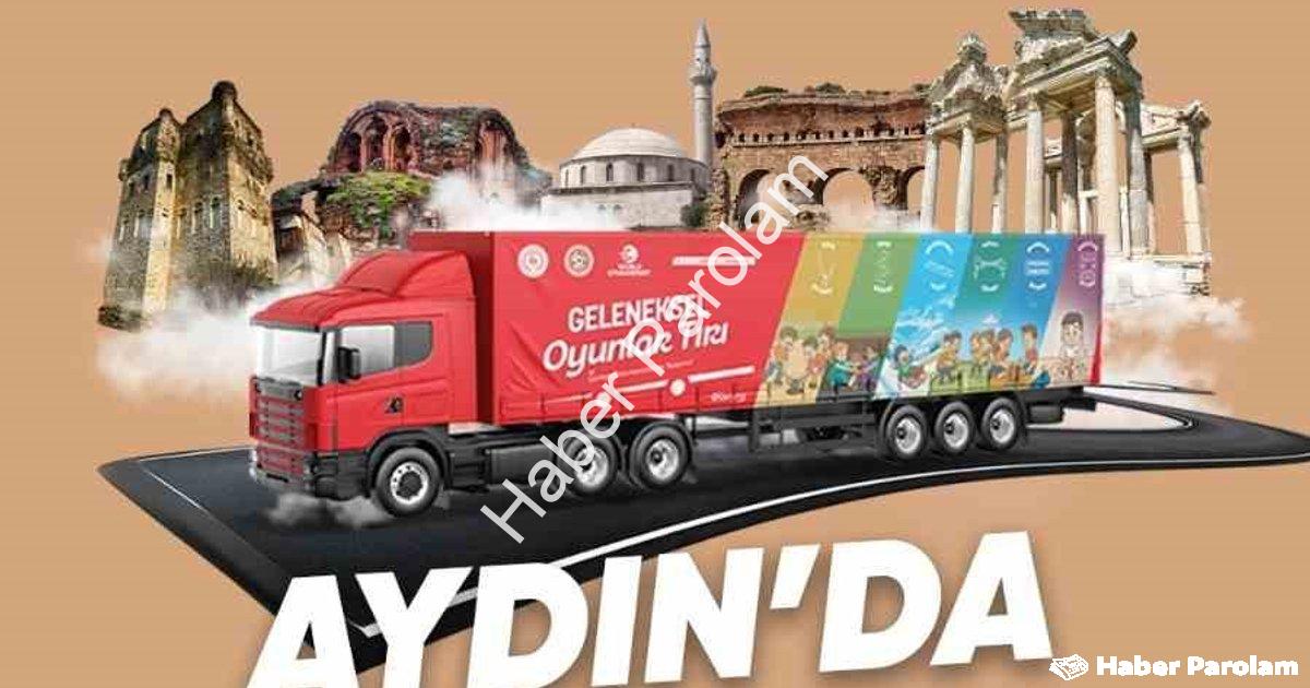 "Aydın'da Nostalji Rüzgarı: Geleneksel Oyunlar Tırı Geliyor" başlıklı haber için fotorealistik, prof