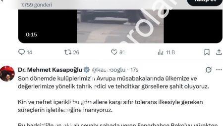 Kasapoğlu’ndan Sırp Taraftarların Irkçı Pankartına Sert Yanıt