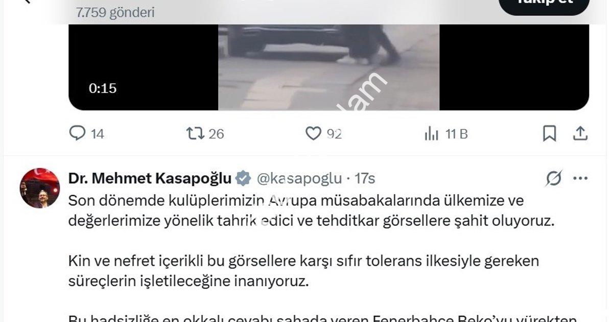 "Kasapoğlu'ndan Sırp Taraftarların Irkçı Pankartına Sert Yanıt" başlıklı haber için fotorealistik, p