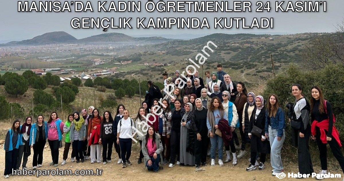 "Manisa’da Kadın Öğretmenler 24 Kasım’ı Gençlik Kampında Kutladı" başlıklı haber için fotorealistik,