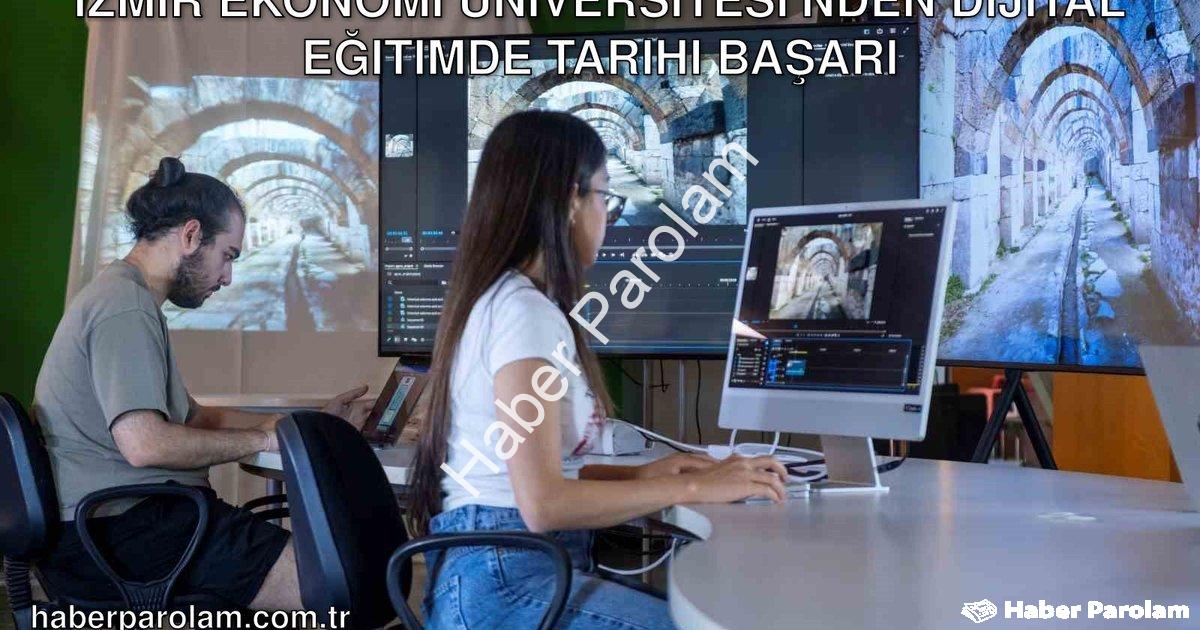"İzmir Ekonomi Üniversitesi'nden Dijital Eğitimde Tarihi Başarı" başlıklı haber için fotorealistik,