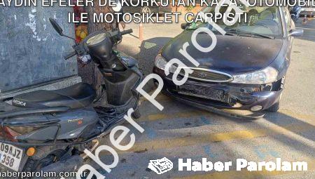 Aydın Efeler’de Korkutan Kaza: Otomobil ile Motosiklet Çarpıştı