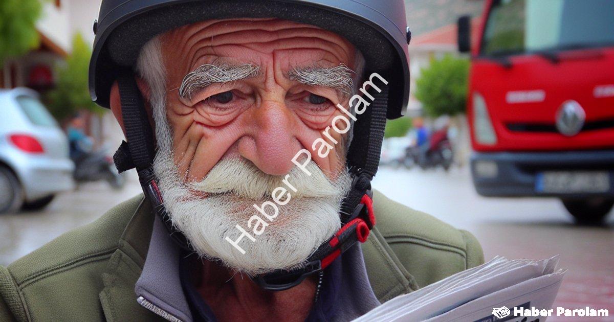 "Denizli'de Şaşırtan Görüntü: Kask Yerine Miğfer Takan Hasan Dede" başlıklı haber için fotorealistik