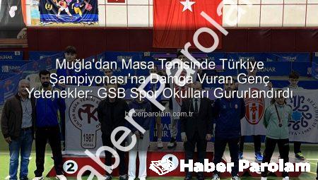 Muğla’dan Masa Tenisinde Türkiye Şampiyonası’na Damga Vuran Genç Yetenekler: GSB Spor Okulları Gururlandırdı