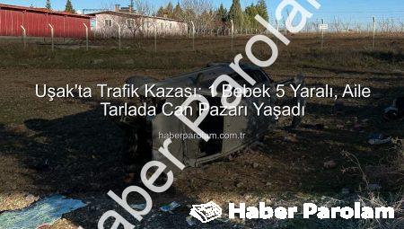 Uşak’ta Trafik Kazası: 1 Bebek 5 Yaralı, Aile Tarlada Can Pazarı Yaşadı