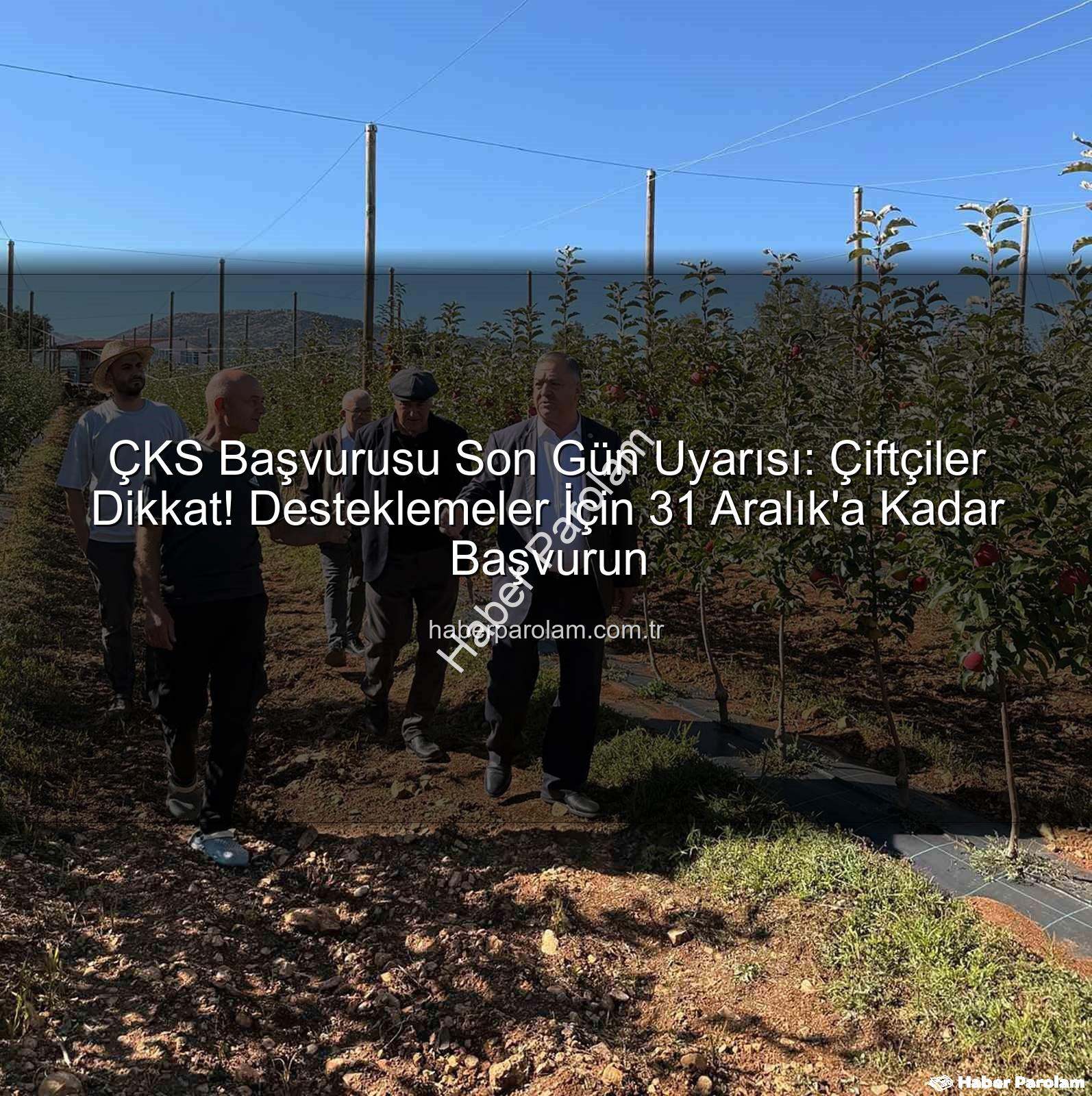 ÇKS başvurusu - ÇKS Başvurusu Son Gün Uyarısı: Çiftçiler Dikkat! Desteklemeler İçin 31 Aralık'a Kadar Başvurun